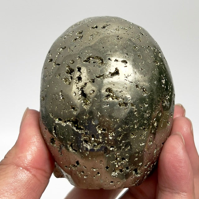 Pyrite Fools Gold Skull Healing Crystal Carving 1026g