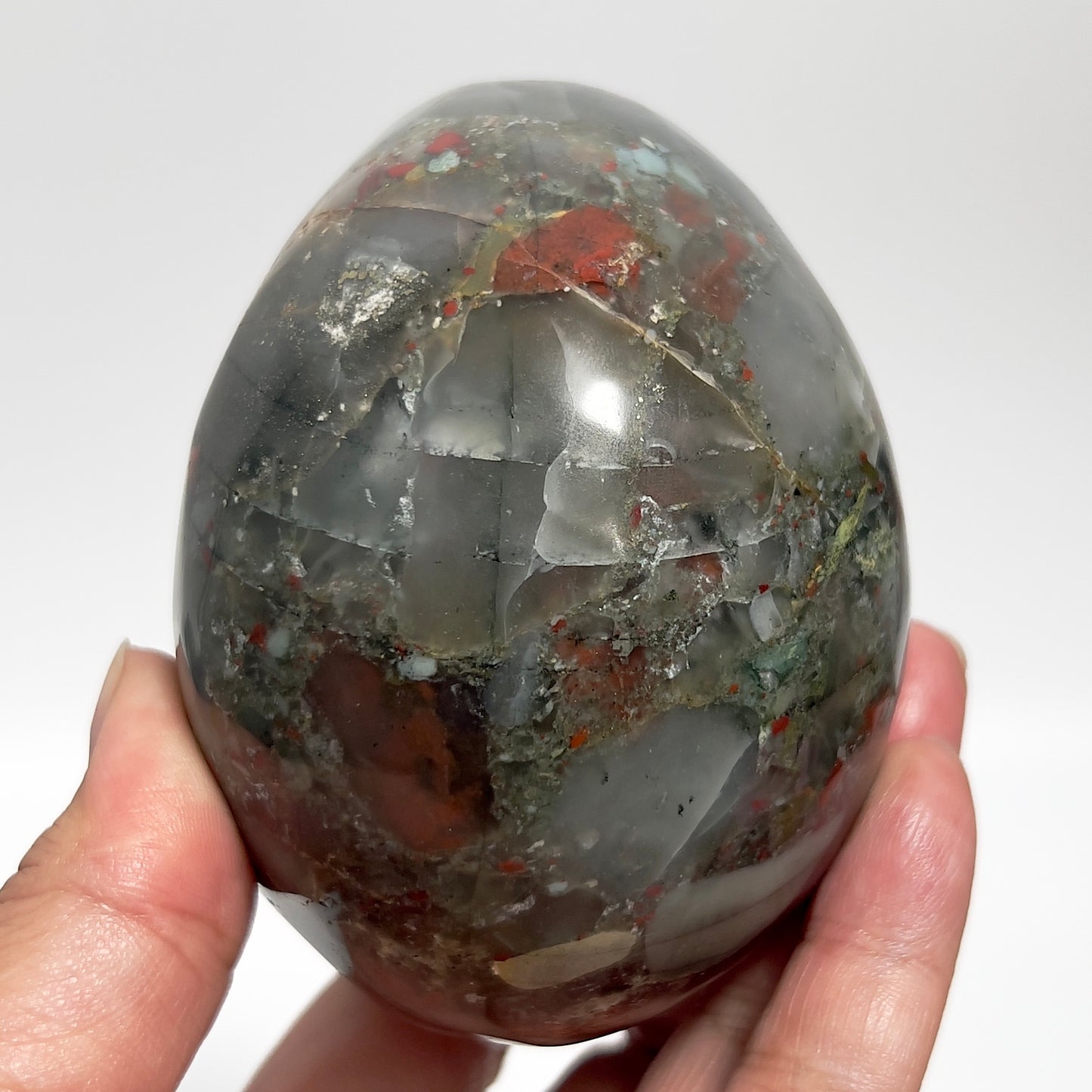 Setonite African Jasper Blood Stone Skull Healing Crystal Carving 808g