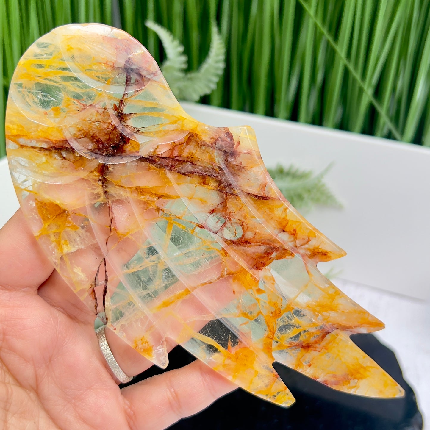 Golden Healer Quartz Angel High Quality Healing Crystal Carving