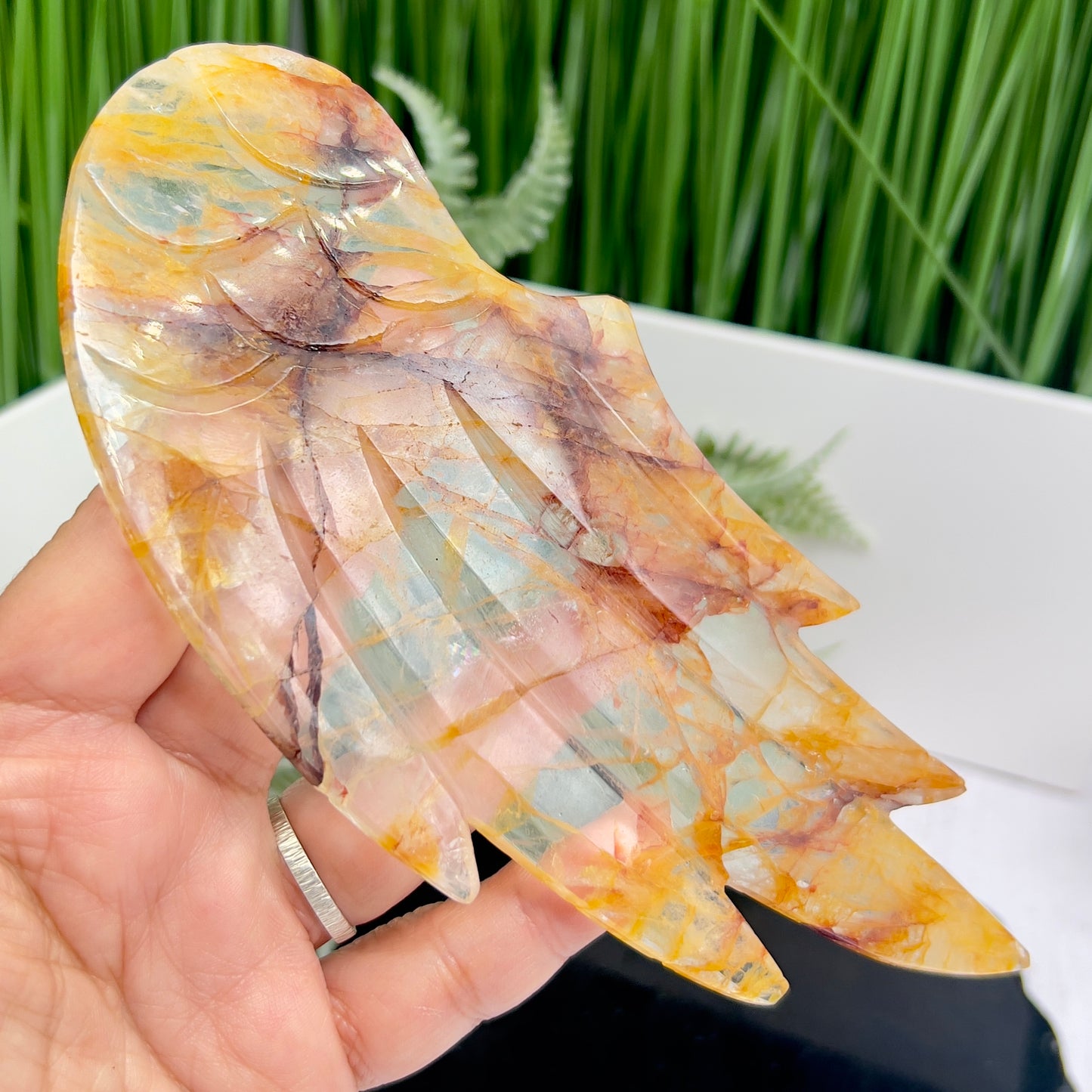 Golden Healer Quartz Angel High Quality Healing Crystal Carving