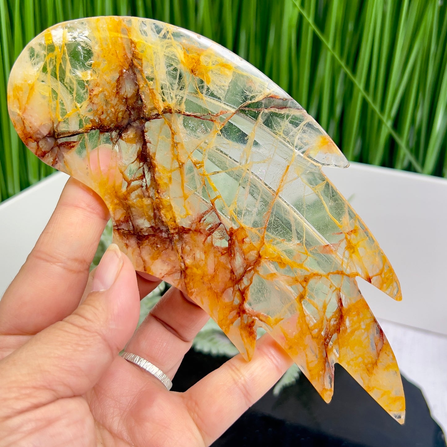 Golden Healer Quartz Angel High Quality Healing Crystal Carving