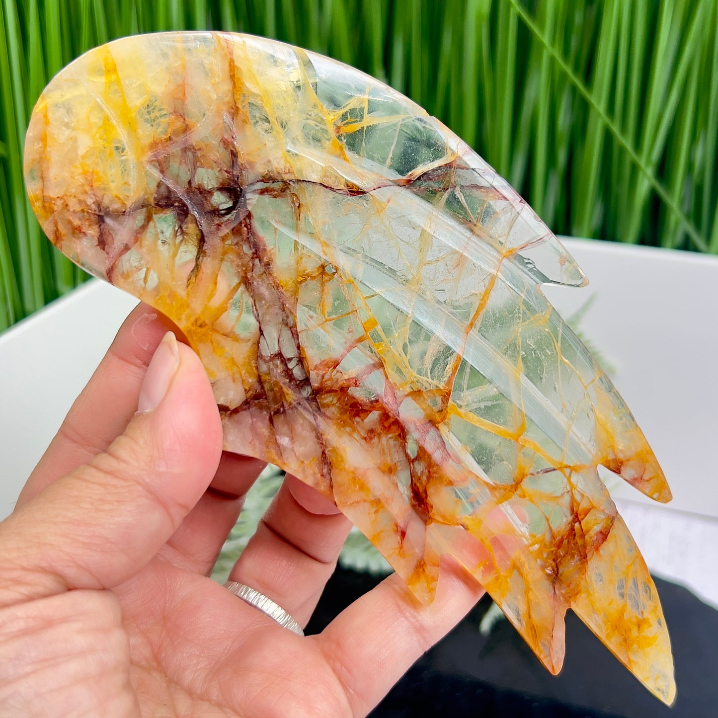 Golden Healer Quartz Angel High Quality Healing Crystal Carving