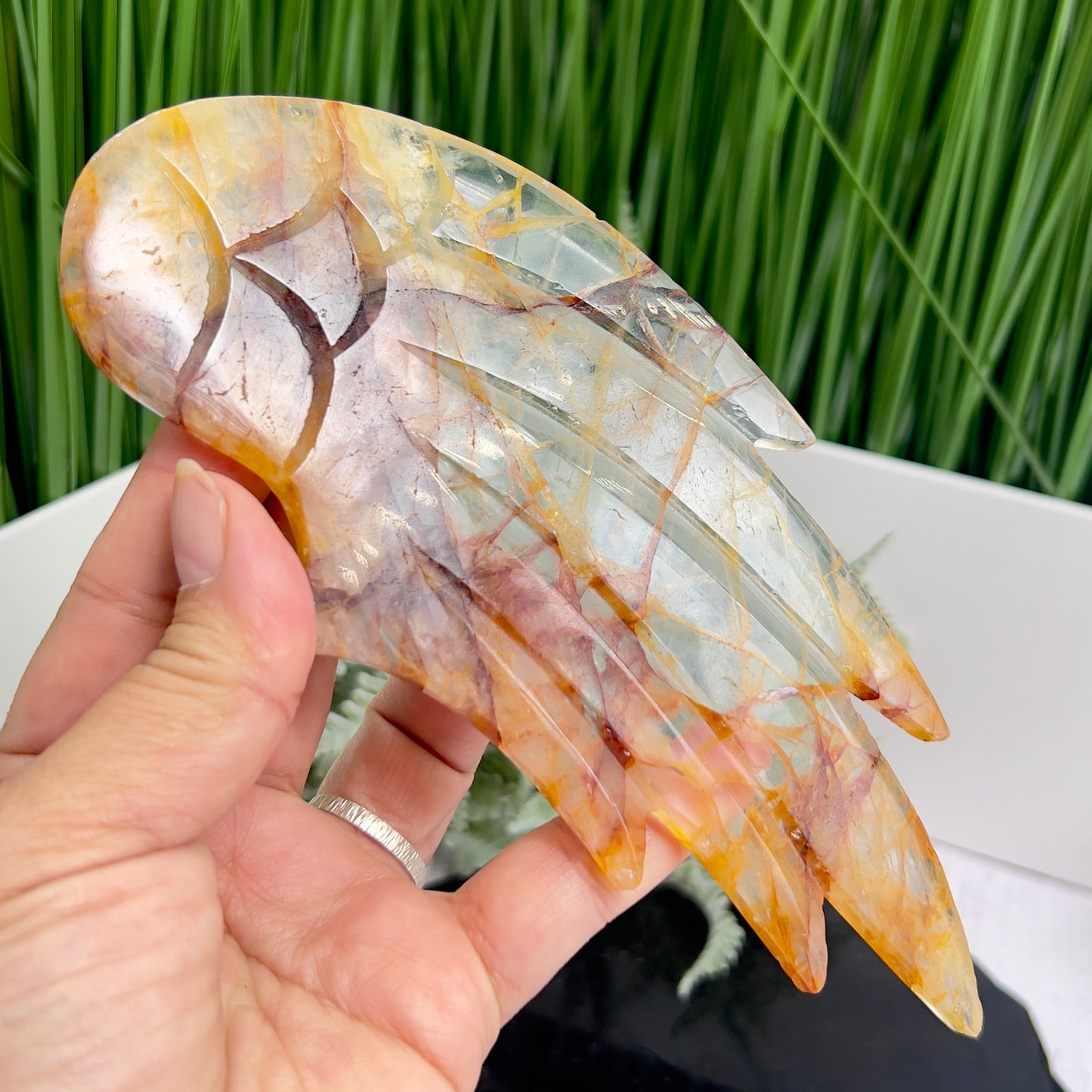 Golden Healer Quartz Angel High Quality Healing Crystal Carving
