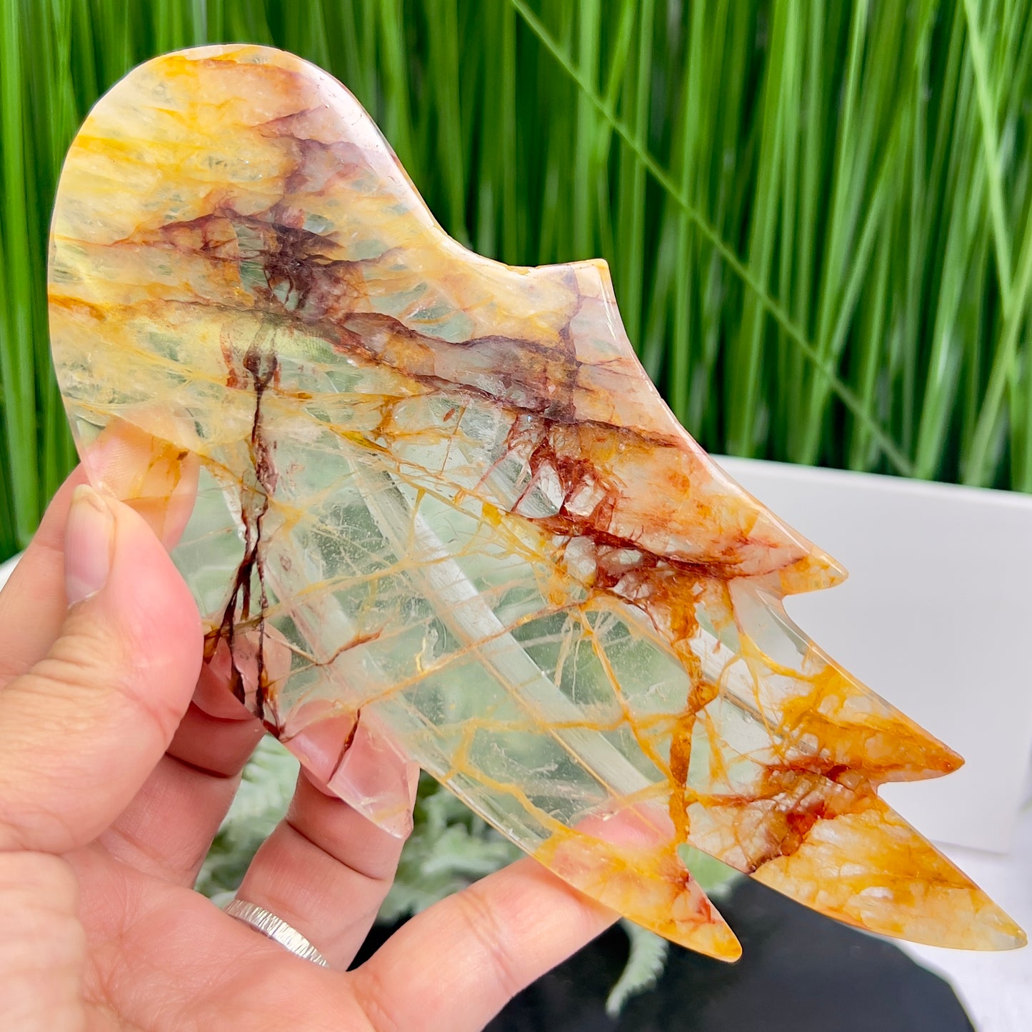 Golden Healer Quartz Angel High Quality Healing Crystal Carving
