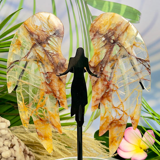 Golden Healer Quartz Angel High Quality Healing Crystal Carving