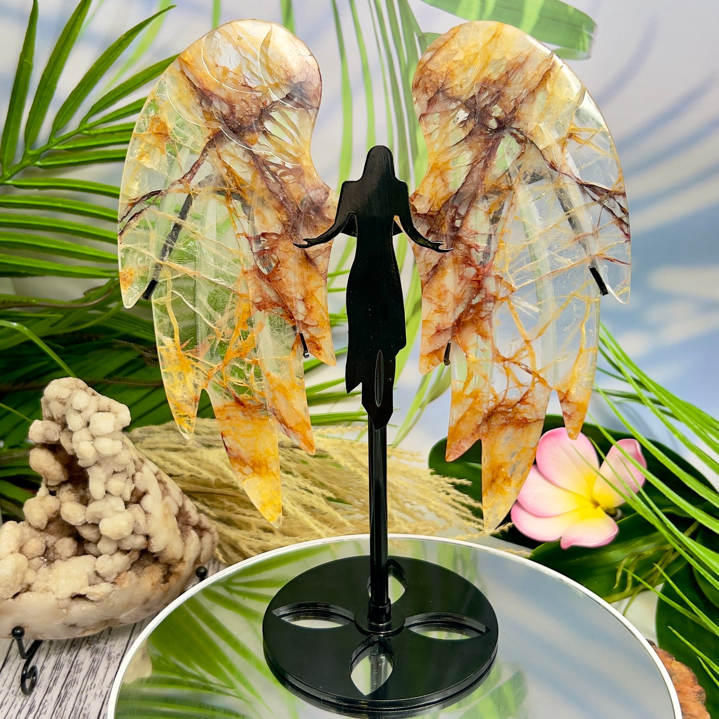 Golden Healer Quartz Angel High Quality Healing Crystal Carving
