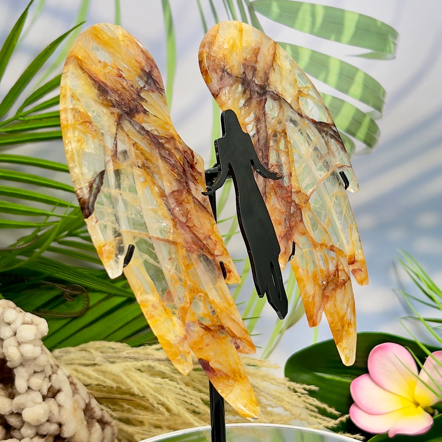 Golden Healer Quartz Angel High Quality Healing Crystal Carving