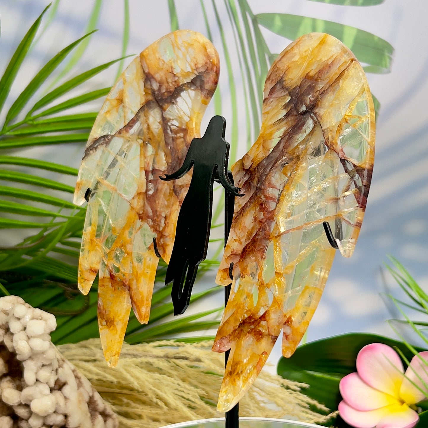 Golden Healer Quartz Angel High Quality Healing Crystal Carving