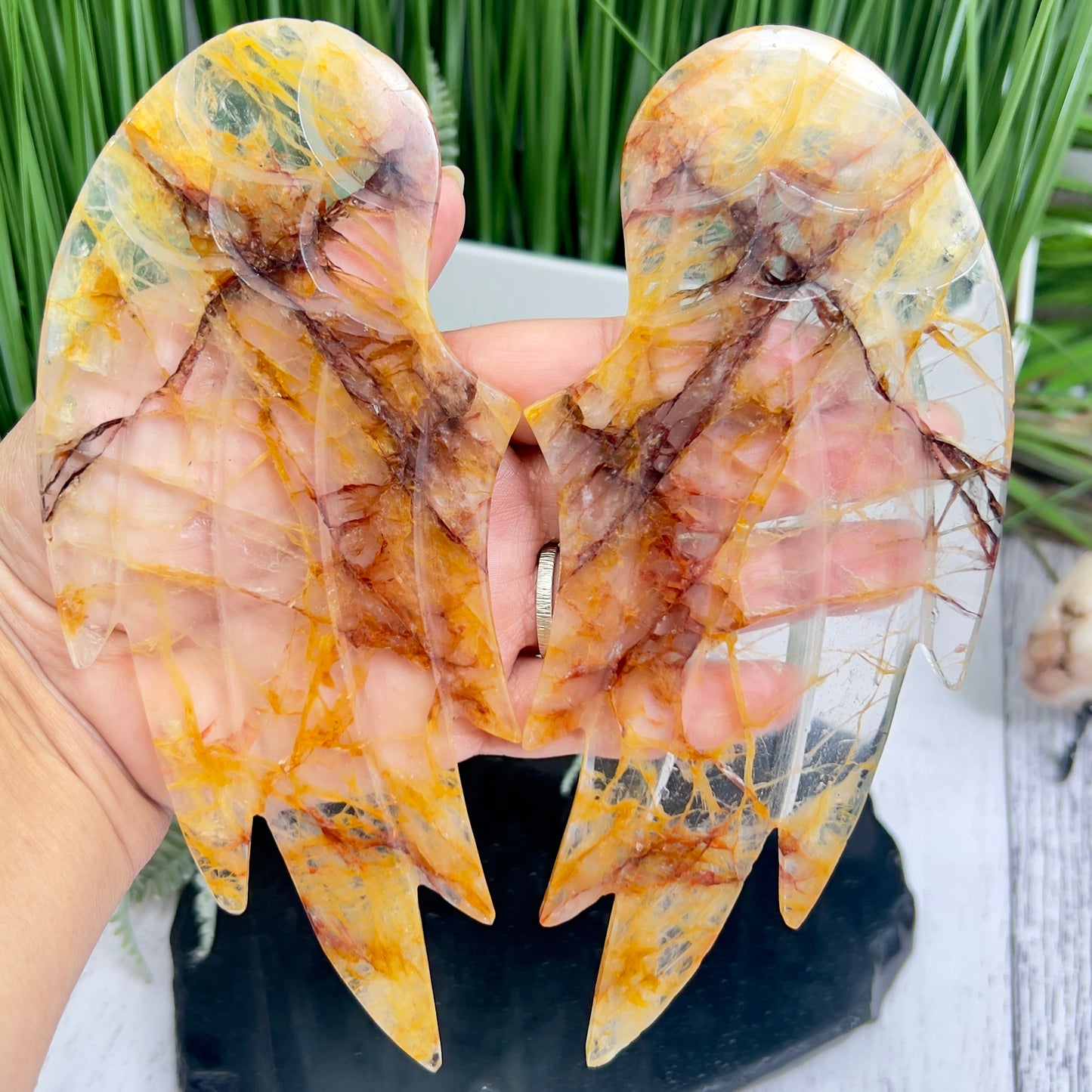Golden Healer Quartz Angel High Quality Healing Crystal Carving