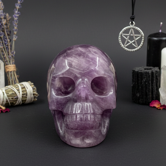 Large Amethyst Skull Crystal Skull Carving 1208g