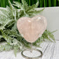 Rose Quartz Heart with Stand Crystal Carving 200g