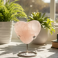 Rose Quartz Heart with Stand Crystal Carving 200g
