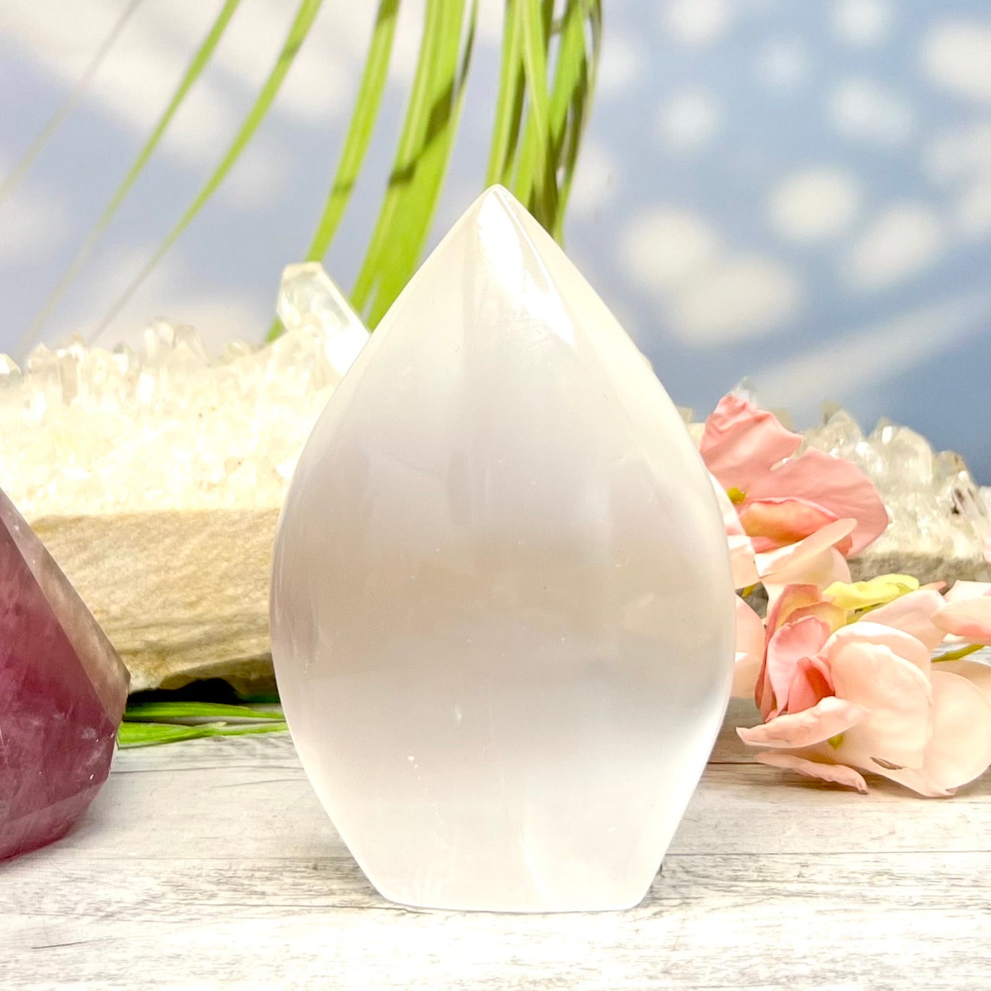 Satin Spar Selenite Flames Free Form Crystal YOU CHOOSE