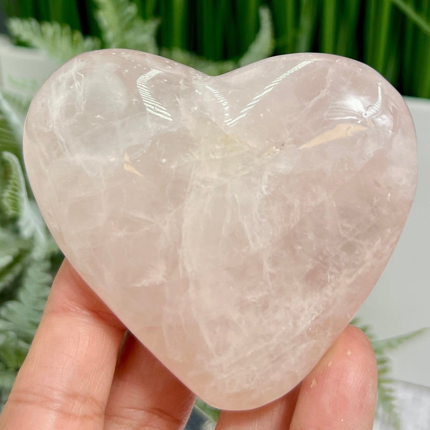 Rose Quartz Heart with Stand Crystal Carving 200g