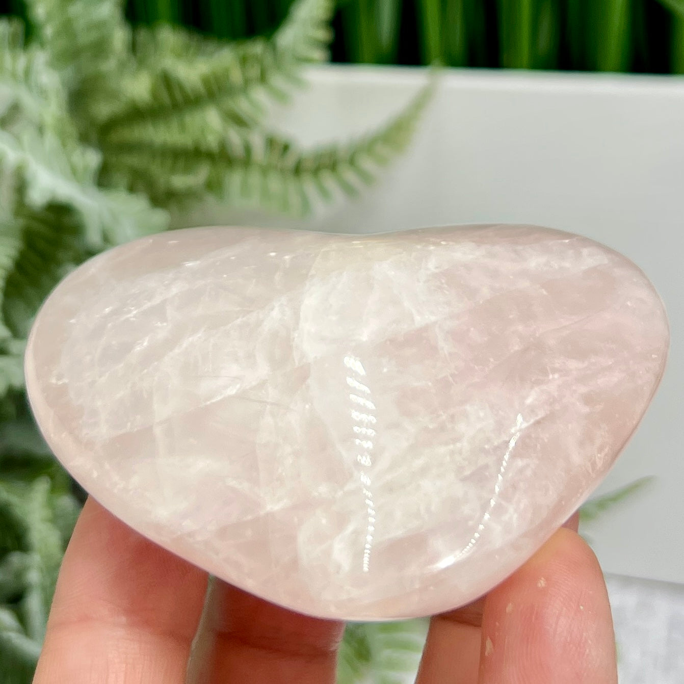 Rose Quartz Heart with Stand Crystal Carving 200g