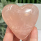 Rose Golden Healer Quartz Heart Healing Crystal Carving 198g