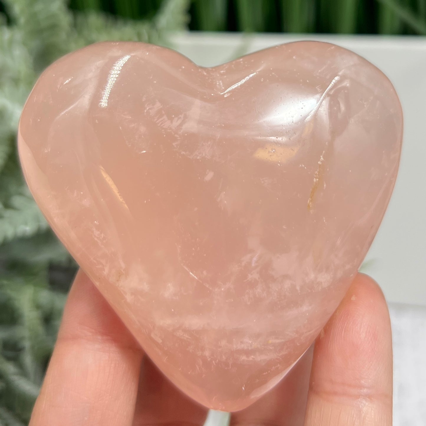 Rose Golden Healer Quartz Heart Healing Crystal Carving 198g