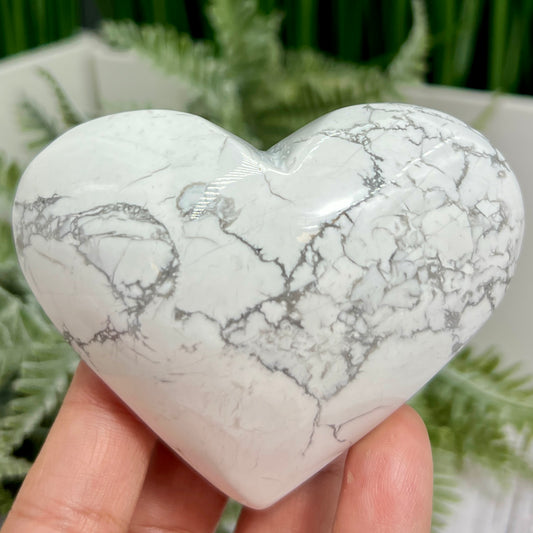 Howlite Heart Healing Crystal Carving 244g