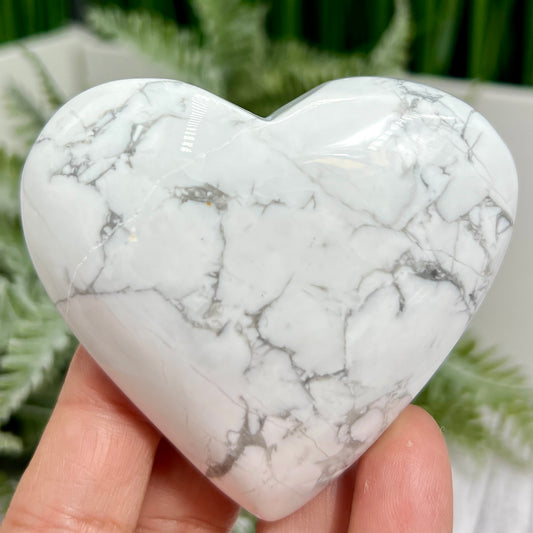Howlite Heart Healing Crystal Carving 174g