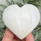 Satin Spar Selenite Heart Crystal Carving 136g