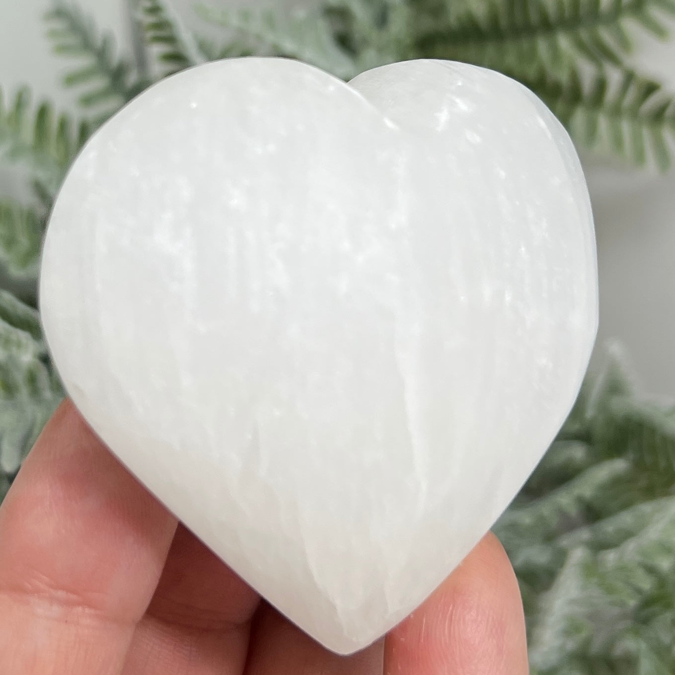 Satin Spar Selenite Heart Crystal Carving 136g