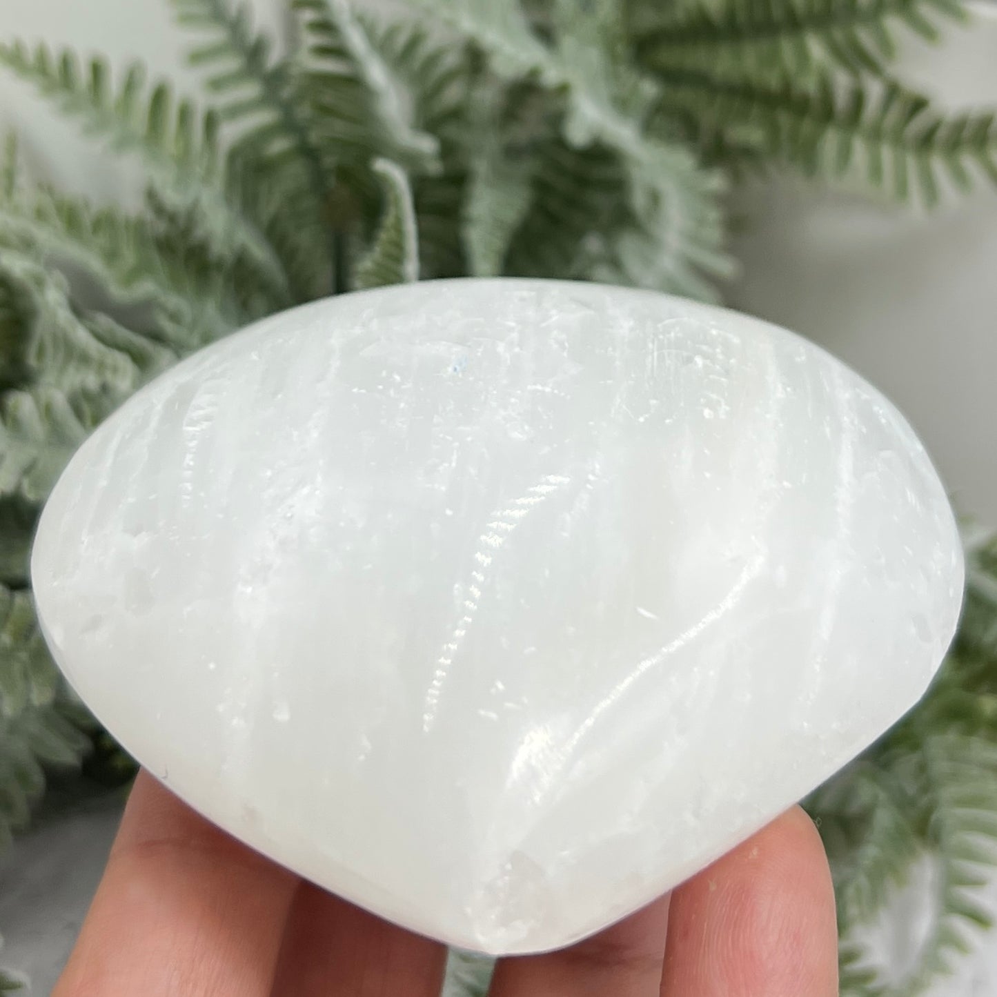 Satin Spar Selenite Heart Large Crystal Carving 286g