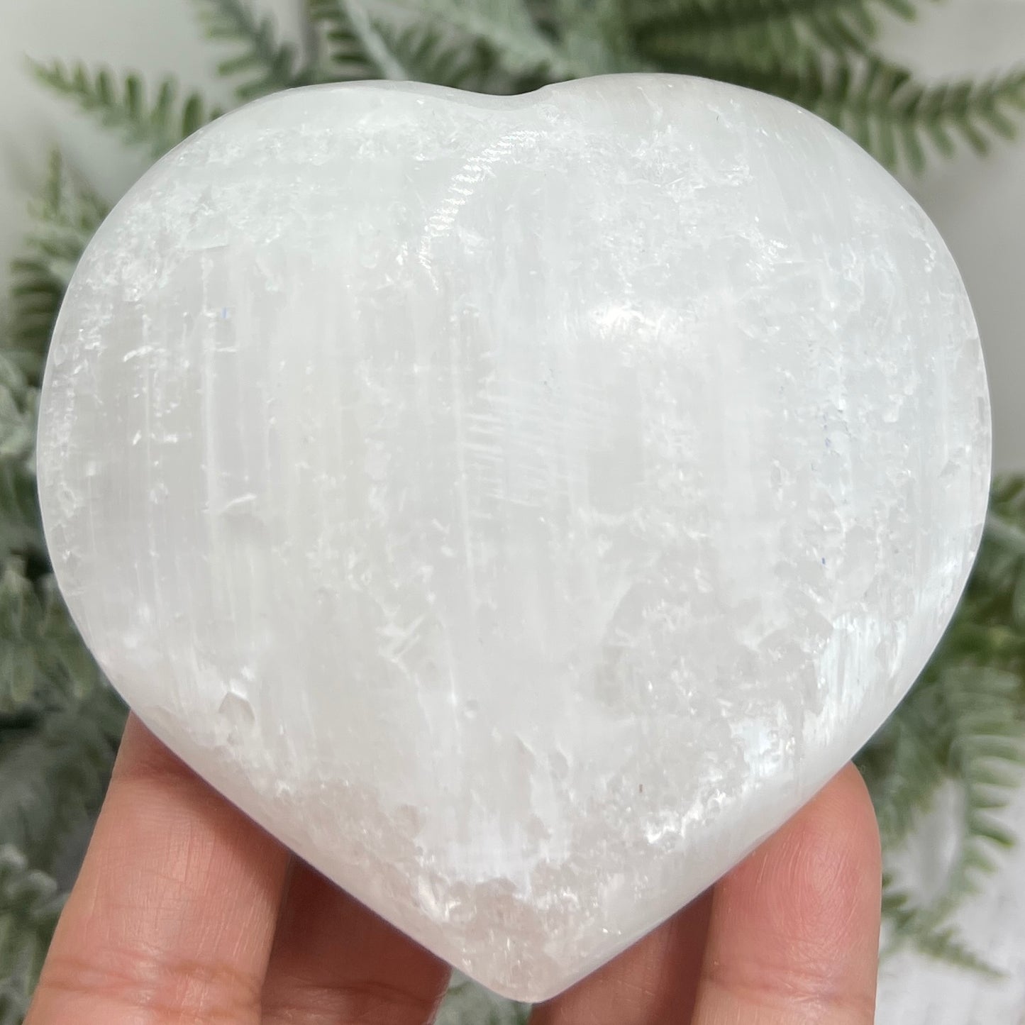 Satin Spar Selenite Heart Large Crystal Carving 286g