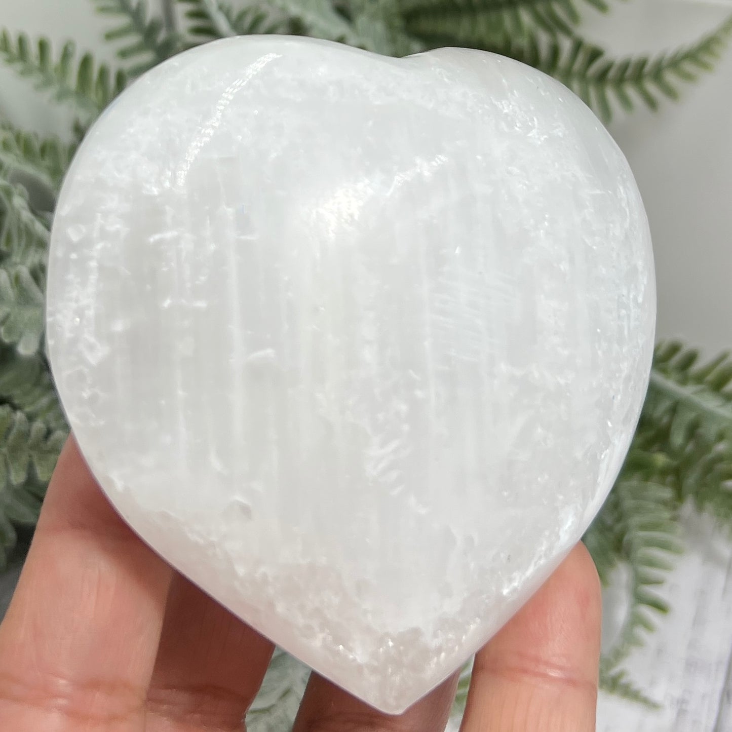Satin Spar Selenite Heart Large Crystal Carving 286g