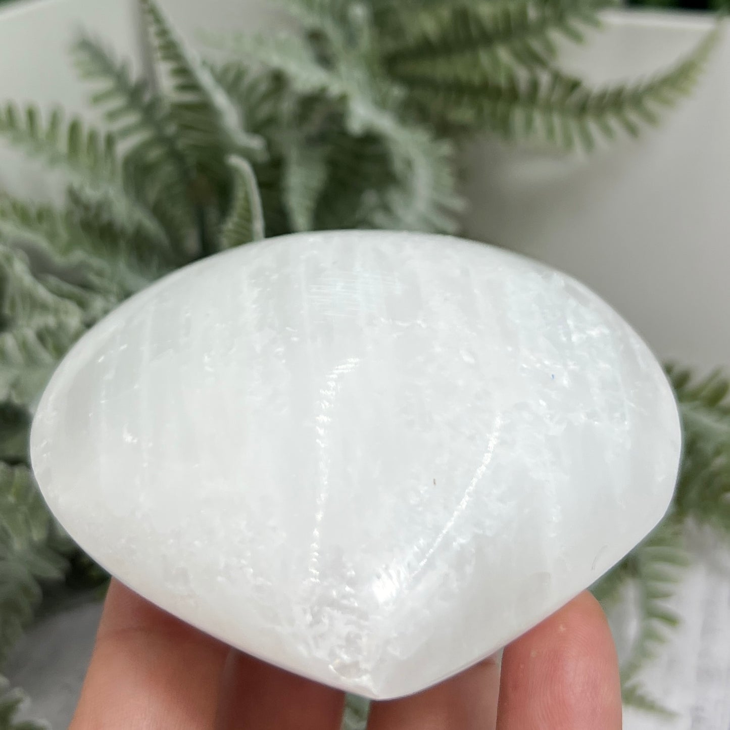 Satin Spar Selenite Heart Large Crystal Carving 286g