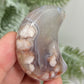 Flower Agate Moon Crescent DIY Jewellery Making Wire Wrapping Crystal Carving 44g