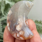 Flower Agate Moon Crescent DIY Jewellery Making Wire Wrapping Crystal Carving 44g
