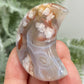 Flower Agate Moon Crescent DIY Jewellery Making Wire Wrapping Crystal Carving 44g
