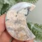 Flower Agate Moon Crescent DIY Jewellery Making Wire Wrapping Crystal Carving 38g