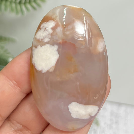 Flower Agate Gemstone Cabochon DIY Jewellery Making Wire Wrapping Crystal 38g