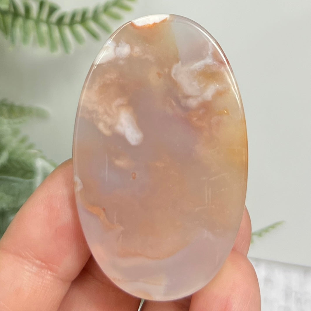 Flower Agate Gemstone Cabochon DIY Jewellery Making Wire Wrapping Crystal 38g