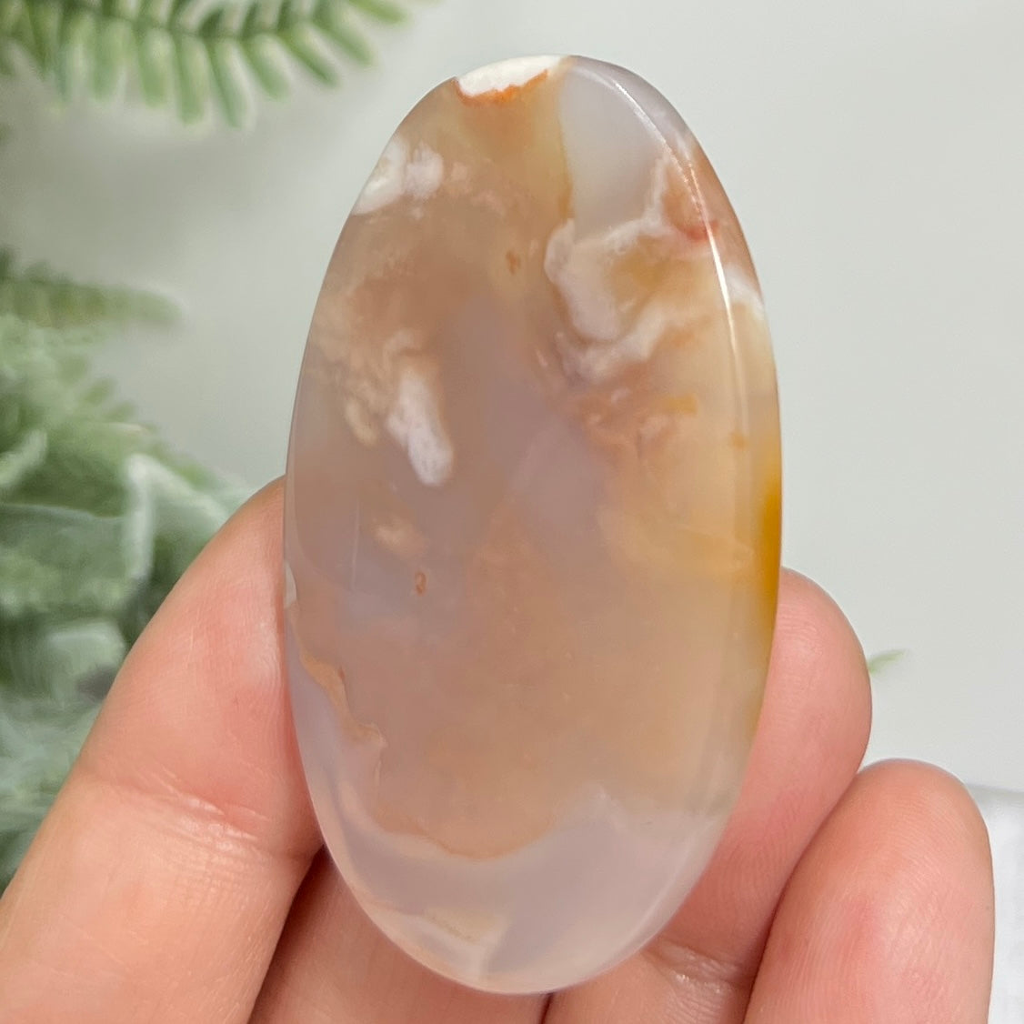 Flower Agate Gemstone Cabochon DIY Jewellery Making Wire Wrapping Crystal 38g