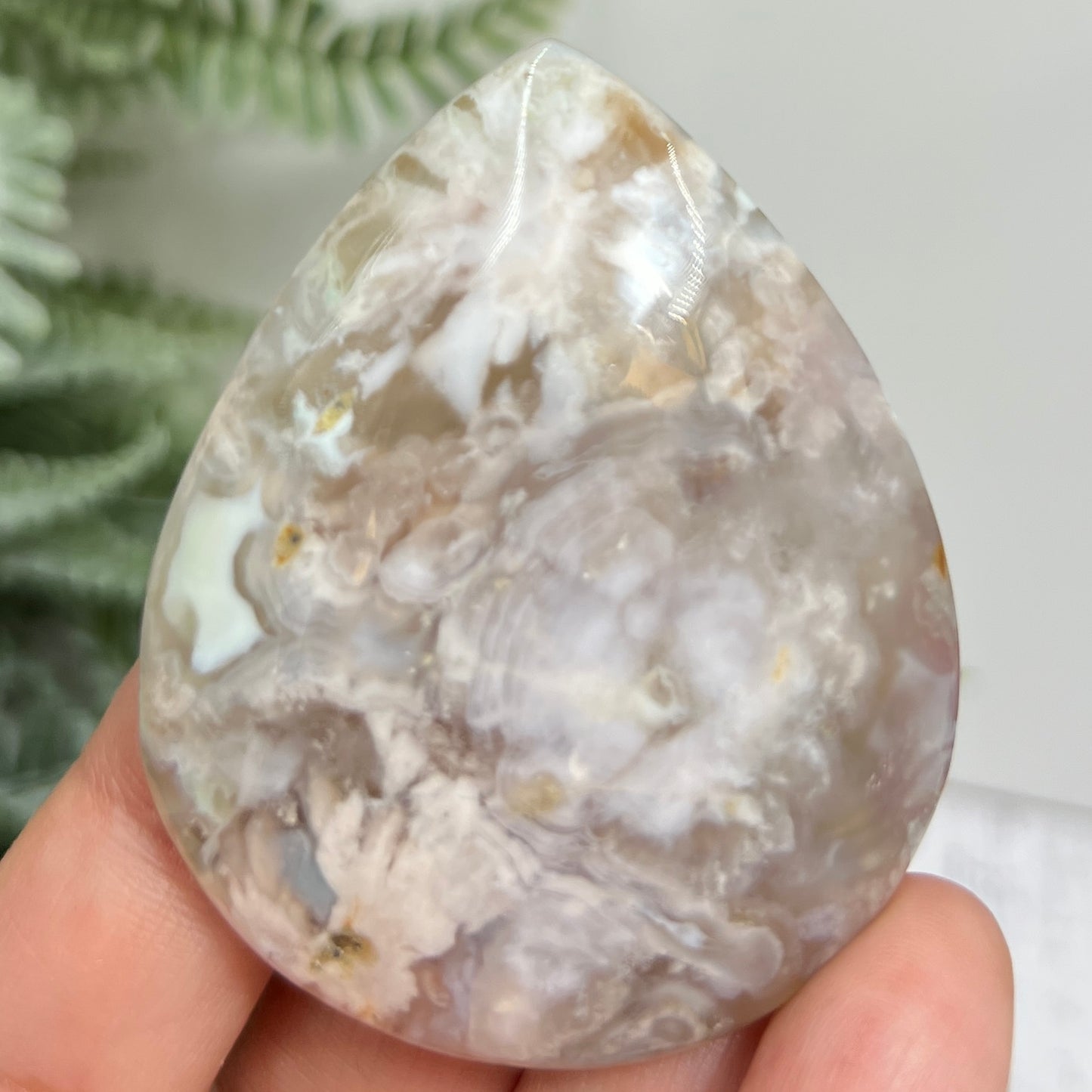 Flower Agate Gemstone Cabochon DIY Jewellery Making Wire Wrapping Crystal 42g
