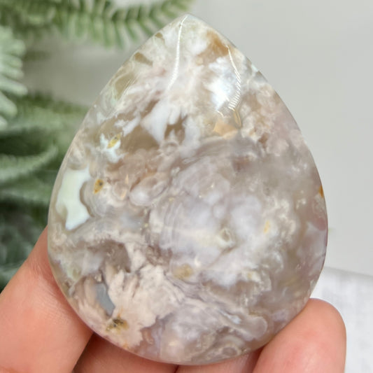Flower Agate Gemstone Cabochon DIY Jewellery Making Wire Wrapping Crystal 42g