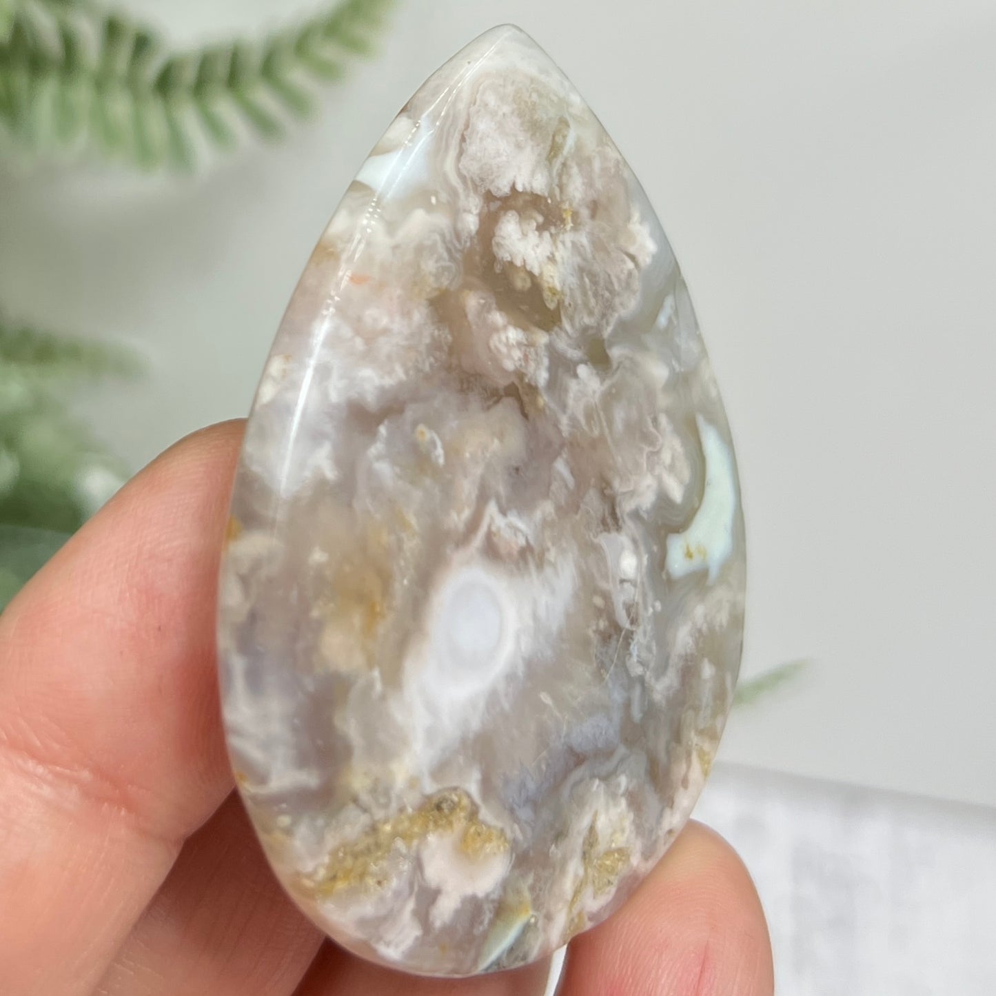 Flower Agate Gemstone Cabochon DIY Jewellery Making Wire Wrapping Crystal 42g