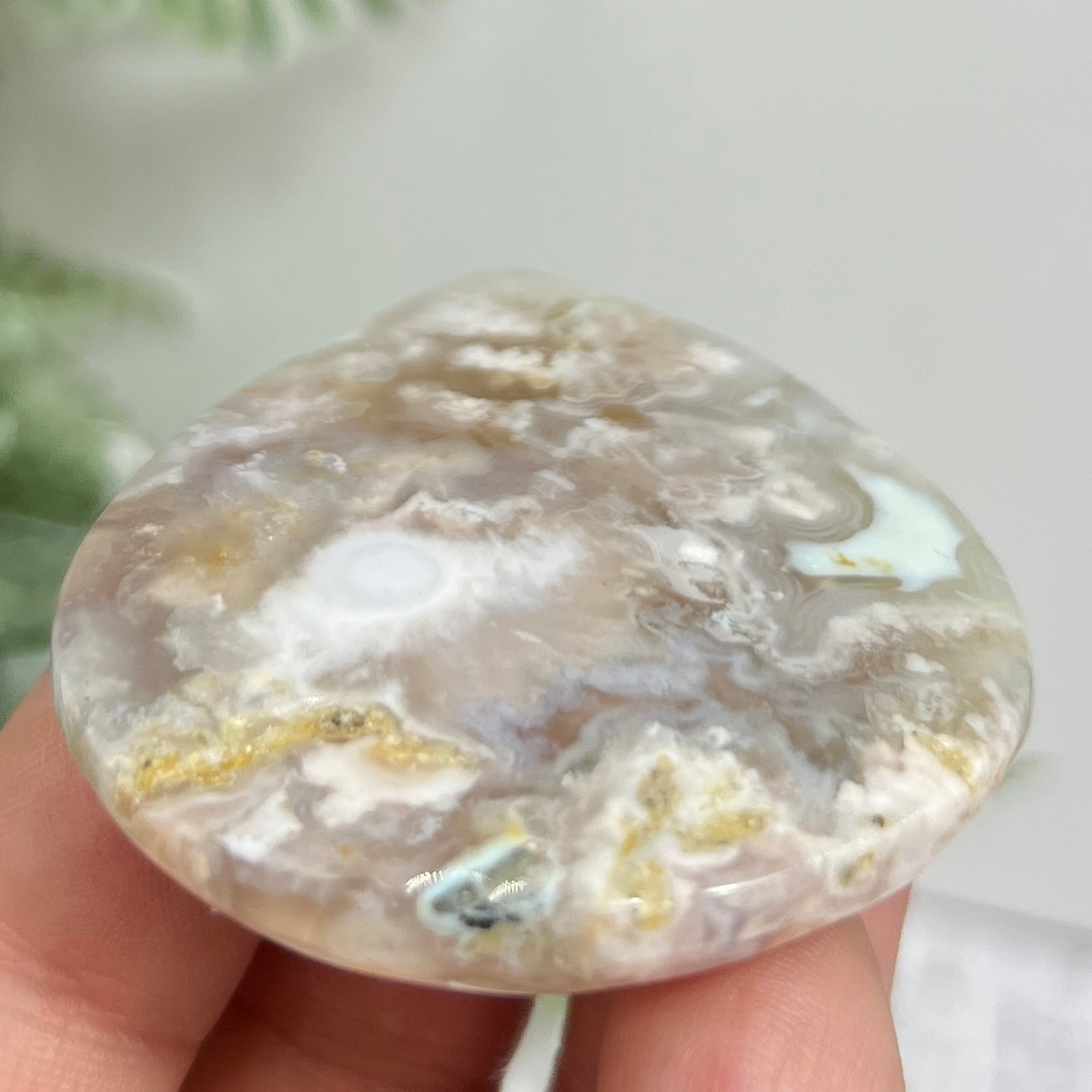 Flower Agate Gemstone Cabochon DIY Jewellery Making Wire Wrapping Crystal 42g