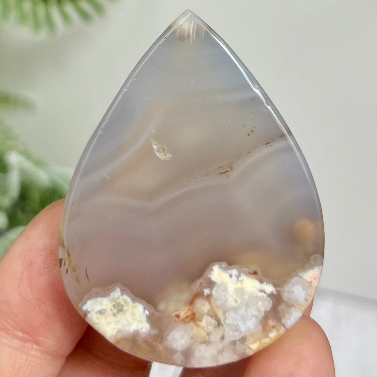 Flower Agate Gemstone Cabochon DIY Jewellery Making Wire Wrapping Crystal 52g