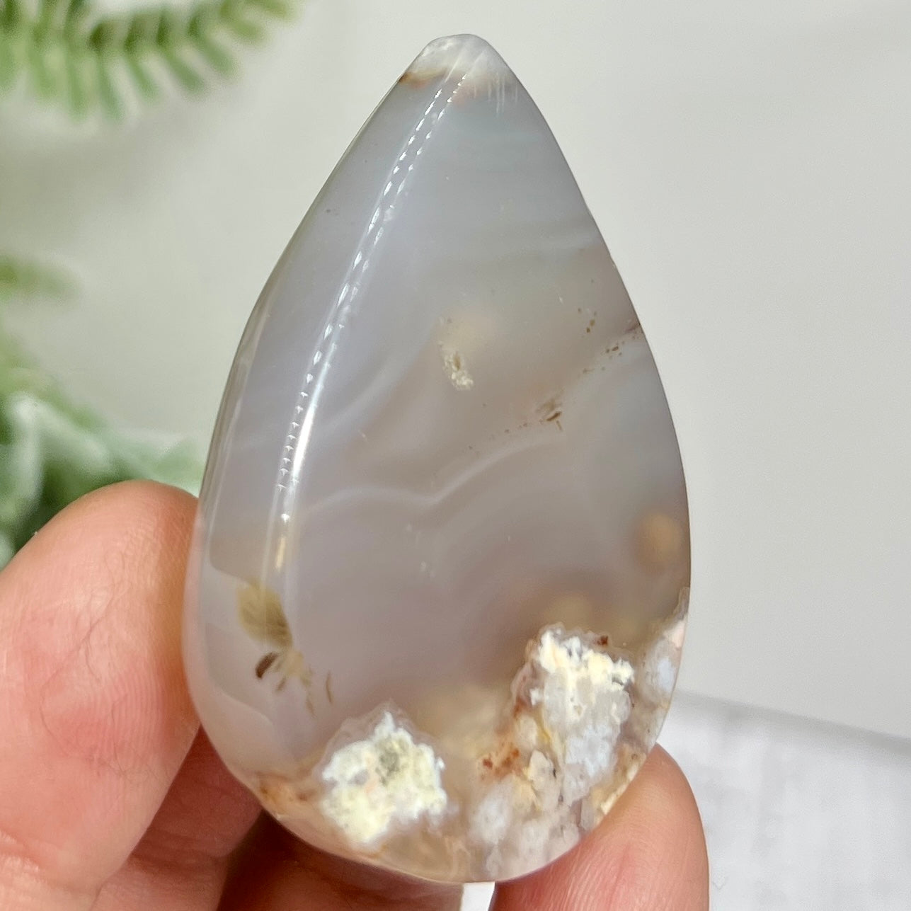 Flower Agate Gemstone Cabochon DIY Jewellery Making Wire Wrapping Crystal 52g