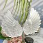 Satin Spar Selenite Angel Wings with Stand Crystal Carving