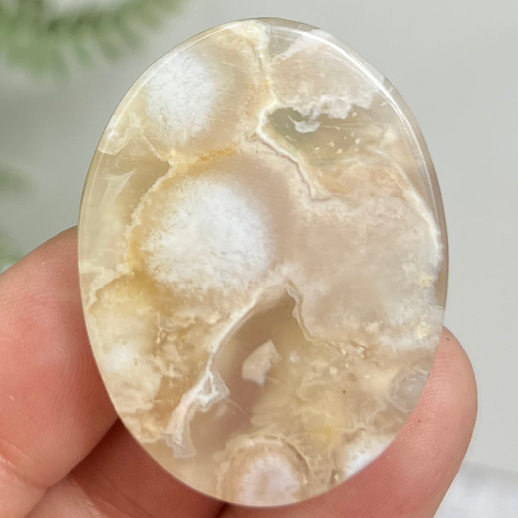 Flower Agate Gemstone Cabochon DIY Jewellery Making Wire Wrapping Crystal 24g