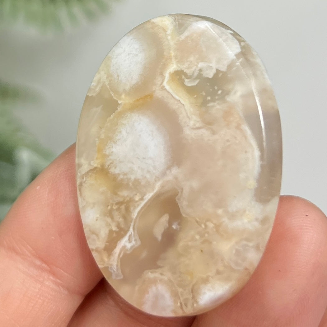 Flower Agate Gemstone Cabochon DIY Jewellery Making Wire Wrapping Crystal 24g