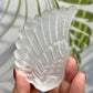 Satin Spar Selenite Angel Wings with Stand Crystal Carving