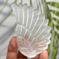 Satin Spar Selenite Angel Wings with Stand Crystal Carving