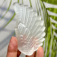 Satin Spar Selenite Angel Wings with Stand Crystal Carving