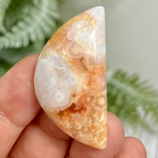 Flower Agate Gemstone Cabochon DIY Jewellery Making Wire Wrapping Crystal 14g