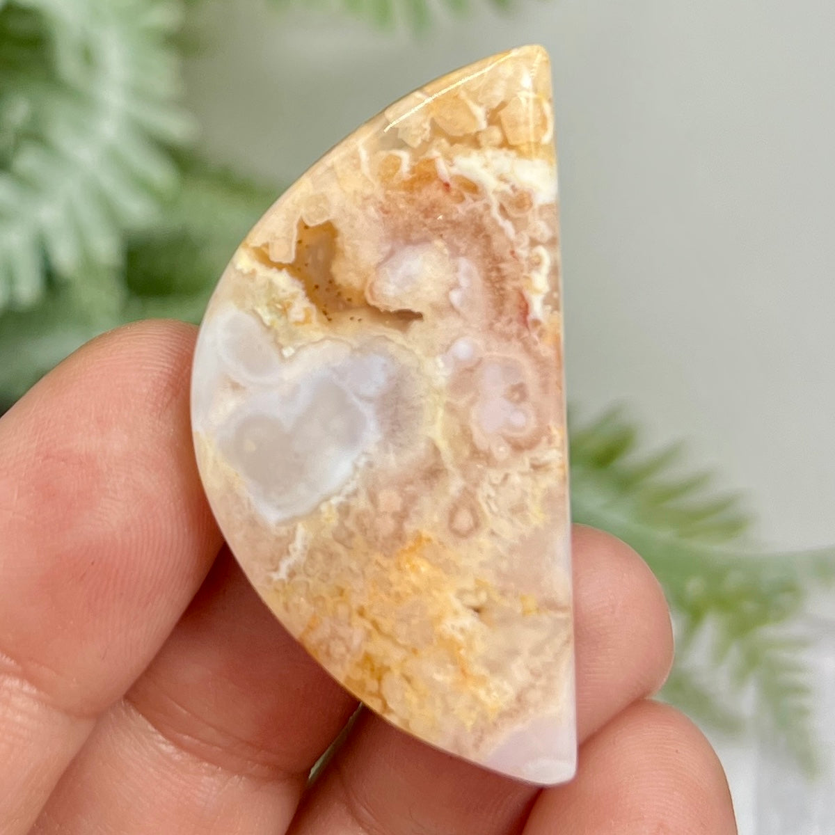 Flower Agate Gemstone Cabochon DIY Jewellery Making Wire Wrapping Crystal 14g